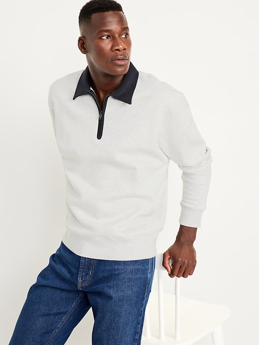 Image number 3 showing, Quarter-Zip Fleece Polo Sweater