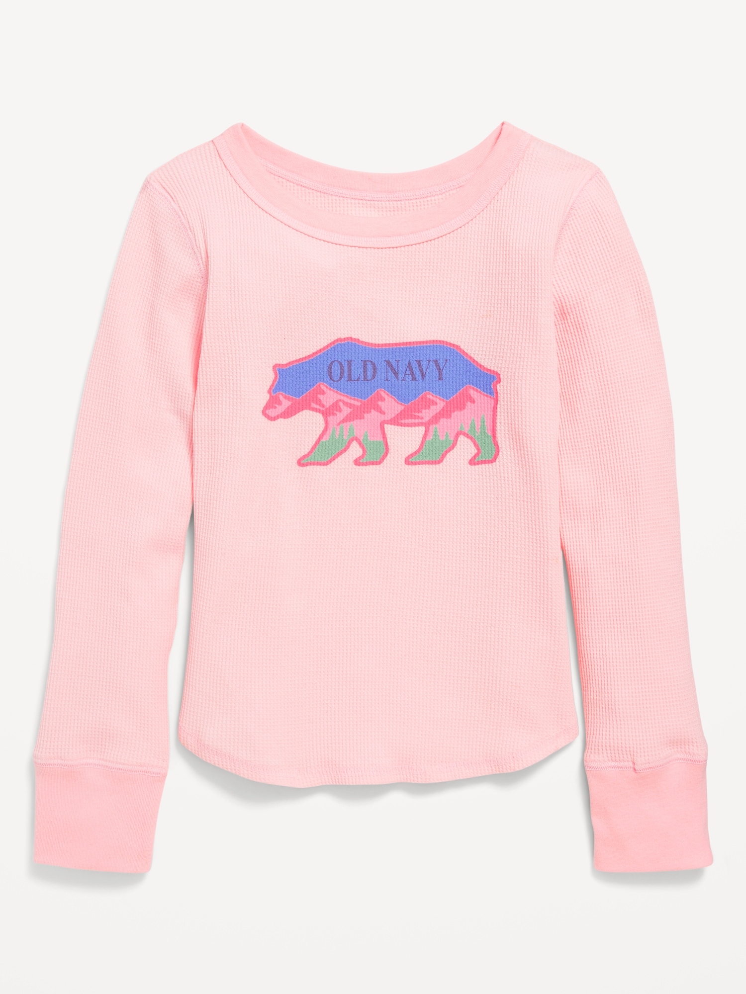 Long-Sleeve Logo-Graphic Thermal-Knit T-Shirt for Girls