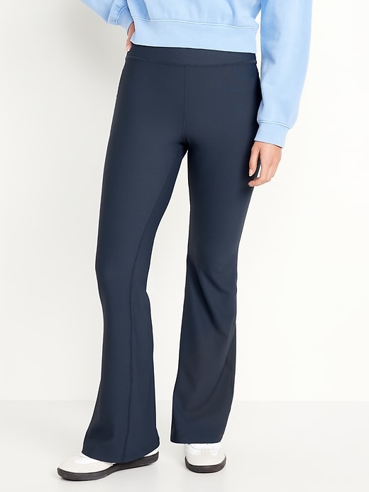 Image number 1 showing, Extra High-Waisted PowerSoft Ribbed Flare Leggings