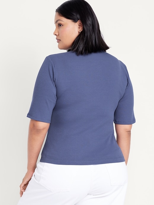 Image number 8 showing, Ribbed Mock-Neck Top