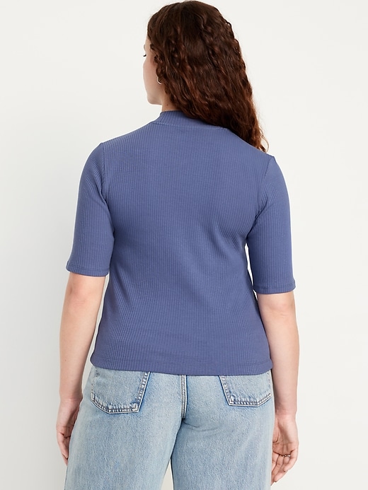 Image number 6 showing, Ribbed Mock-Neck Top