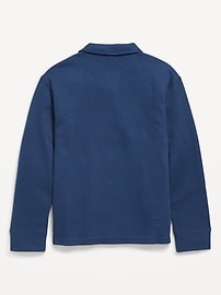 View large product image 3 of 3. Long-Sleeve French Rib Polo Shirt for Boys