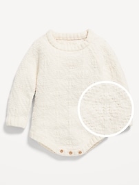 View large product image 3 of 3. Long-Sleeve Textured-Knit Romper for Baby