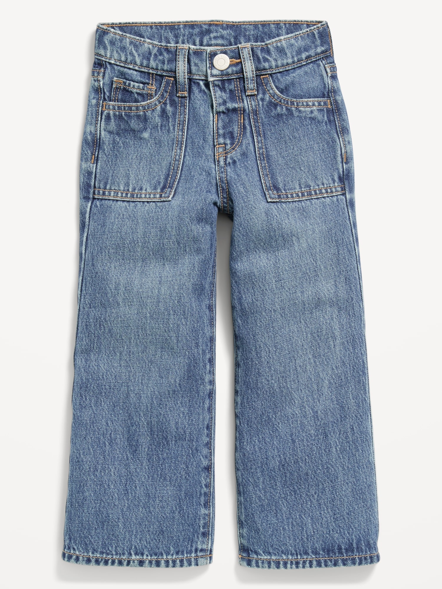 High-Waisted Baggy Utility Wide-Leg Jeans for Toddler Girls