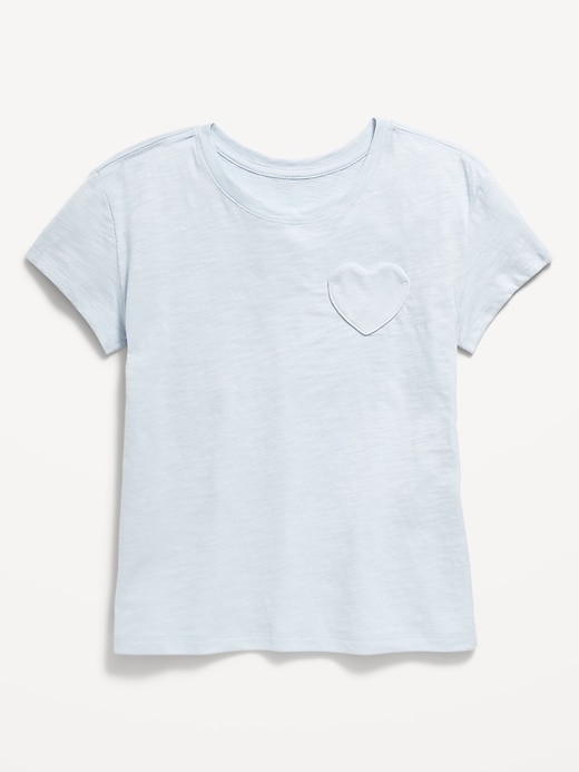 View large product image 1 of 1. Softest Short-Sleeve Heart-Pocket T-Shirt for Girls