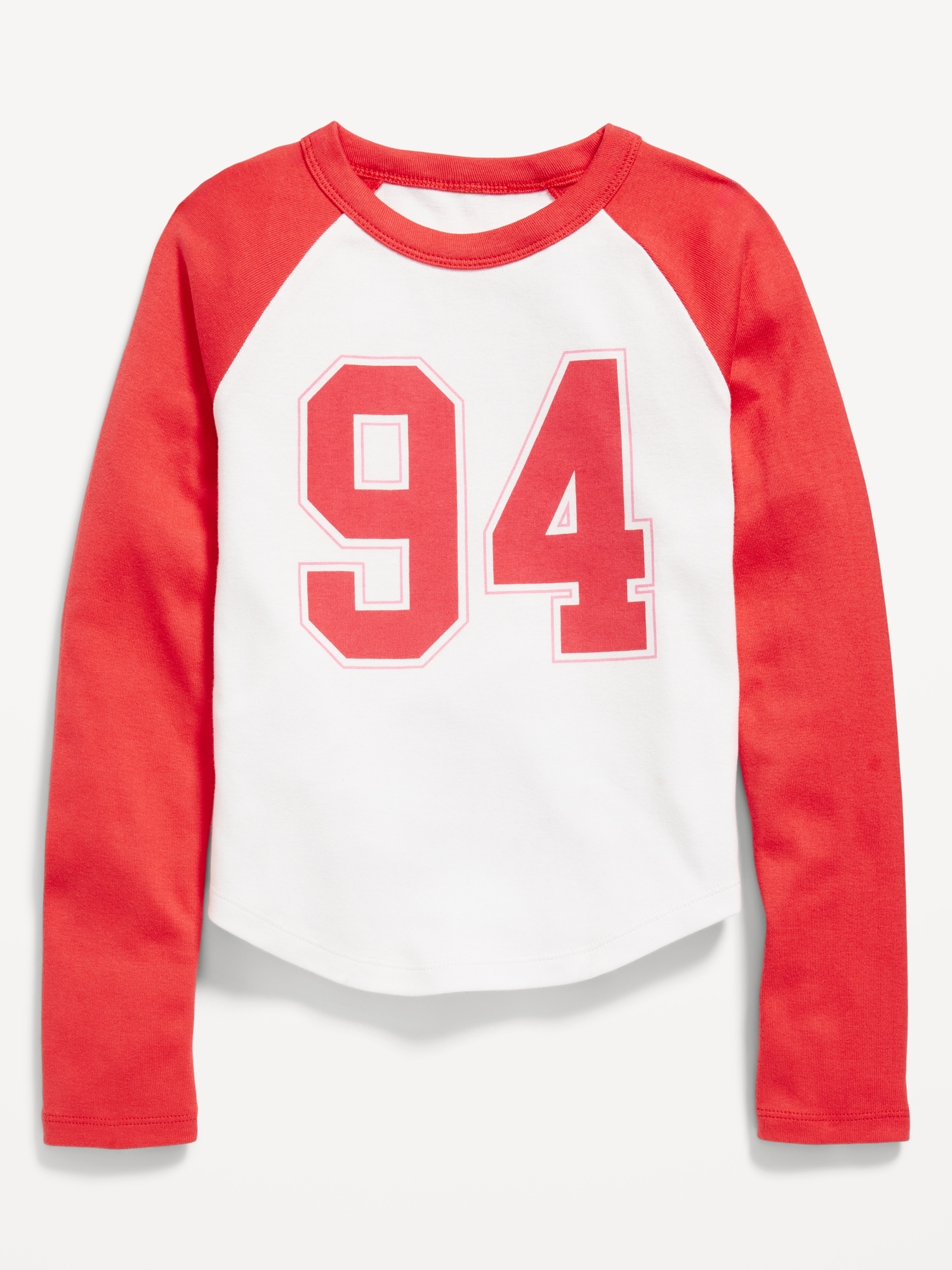 Long Raglan-Sleeve Graphic T-Shirt for Girls