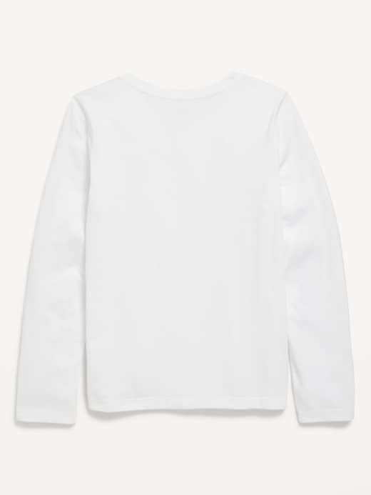 View large product image 2 of 2. Softest Long-Sleeve Heart-Pocket T-Shirt for Girls