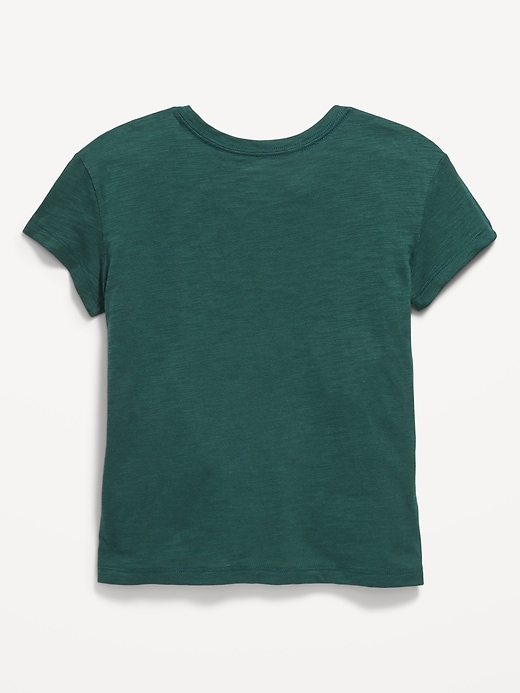 View large product image 2 of 2. Softest Short-Sleeve Heart-Pocket T-Shirt for Girls