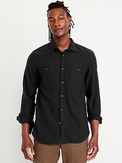 Men's Black Button Downs | Old Navy