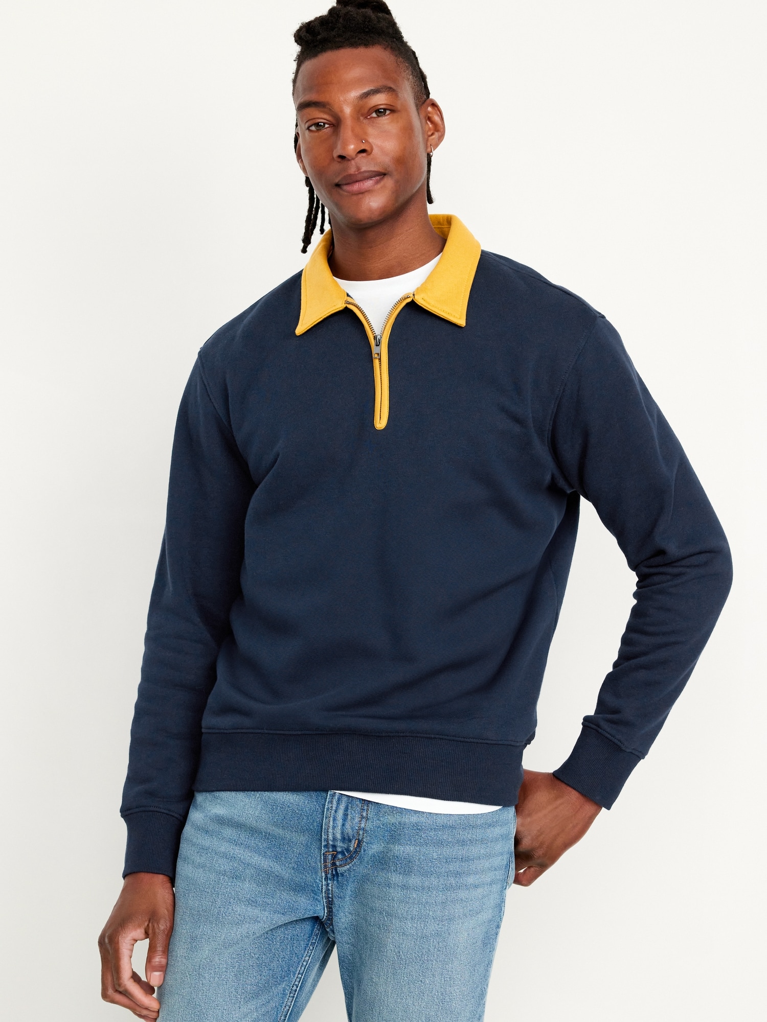 Quarter Zip Fleece Polo Old Navy