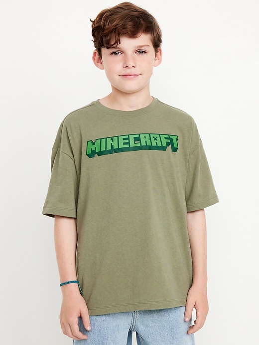 View large product image 1 of 2. Minecraft™ Oversized Gender-Neutral Graphic T-Shirt for Kids