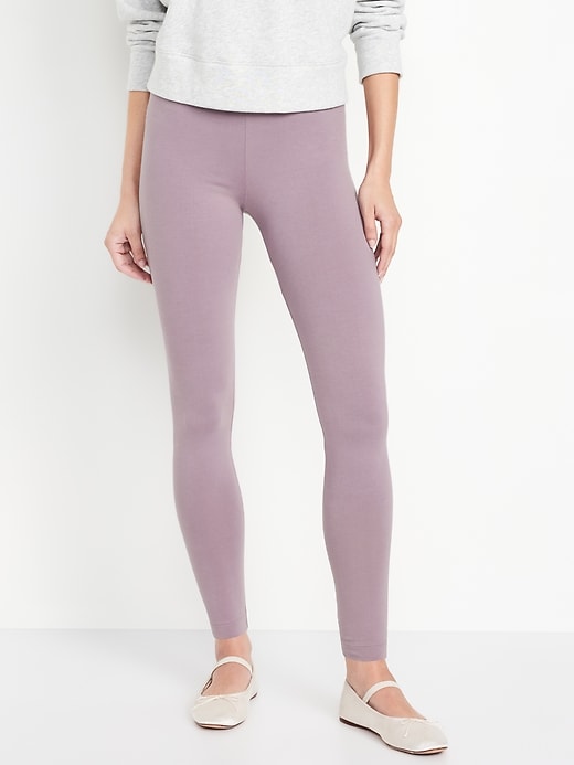 View large product image 1 of 6. High-Waisted Jersey Ankle Leggings