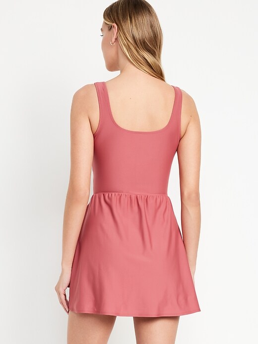 Matte Side-Tie Swim Dress | Old Navy