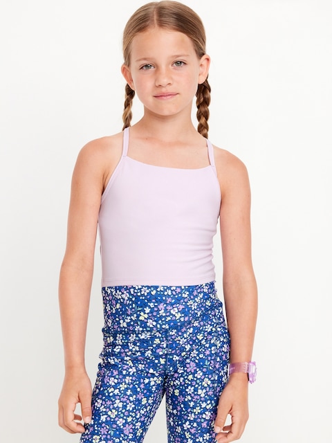 PowerSoft Longline Sports Bra for Girls - Lilac Ice