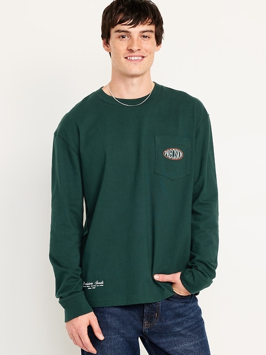 Image number 1 showing, Long-Sleeve Heavyweight Graphic T-Shirt