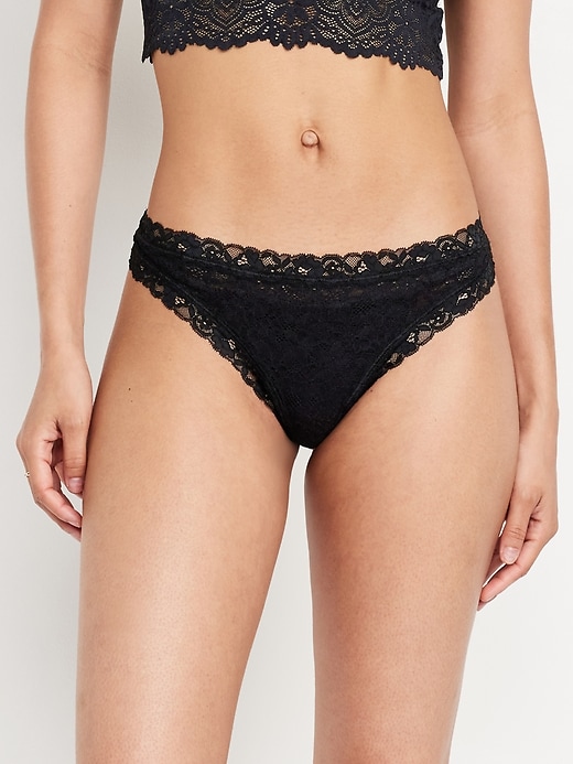 Image number 1 showing, Lace Thong Underwear