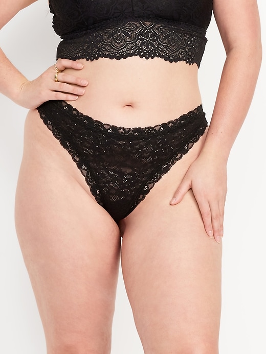 Image number 5 showing, Lace Thong Underwear