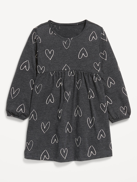 Printed Jersey-Knit Long-Sleeve Dress for Toddler Girls