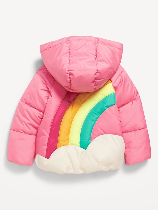 View large product image 2 of 3. Water-Resistant Quilted Graphic Puffer Jacket for Toddler Girls