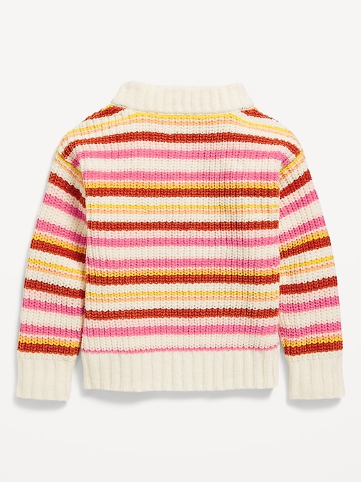 View large product image 2 of 3. Crew-Neck Chenille-Knit Sweater for Toddler Girls