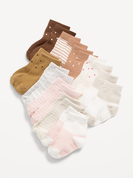 View large product image 1 of 1. Unisex Crew Socks 10-Pack for Toddler & Baby