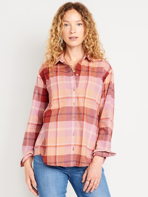 Image number 1 showing, Button-Down Flannel Tunic