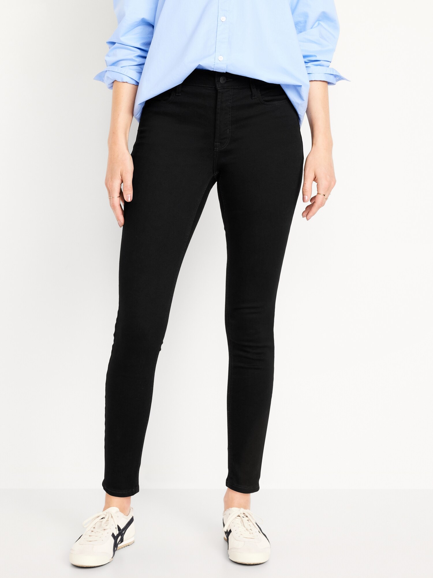Женские джинсы Old Navy High-Waisted Rockstar Super-Skinny, цвет: Чёрный варёный — фото 2