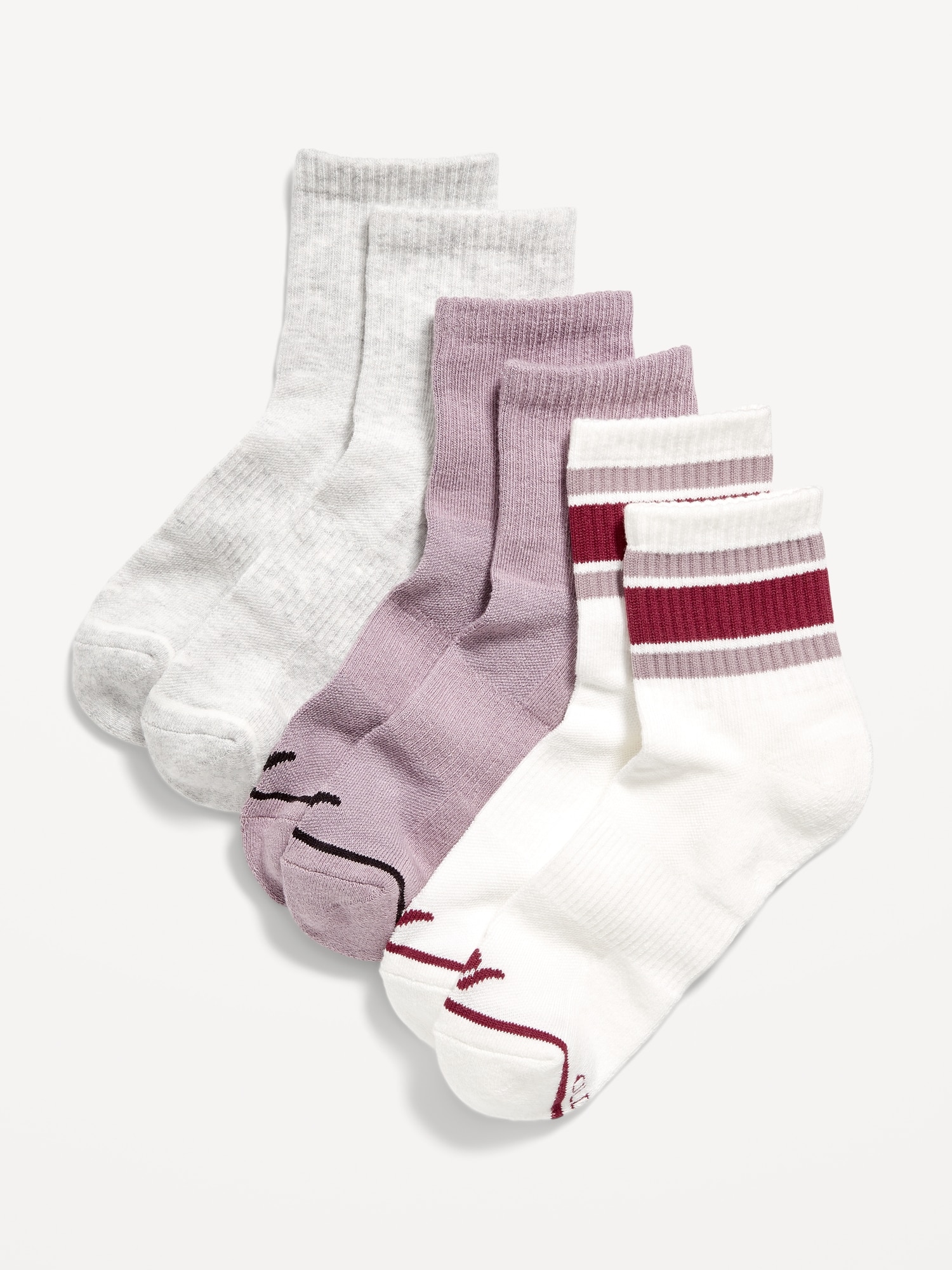 Athletic Quarter Crew Sock 3-Pack for Women | Old Navy