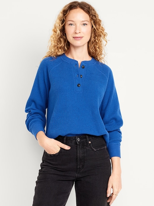 Image number 1 showing, Cozy Thermal-Knit Henley