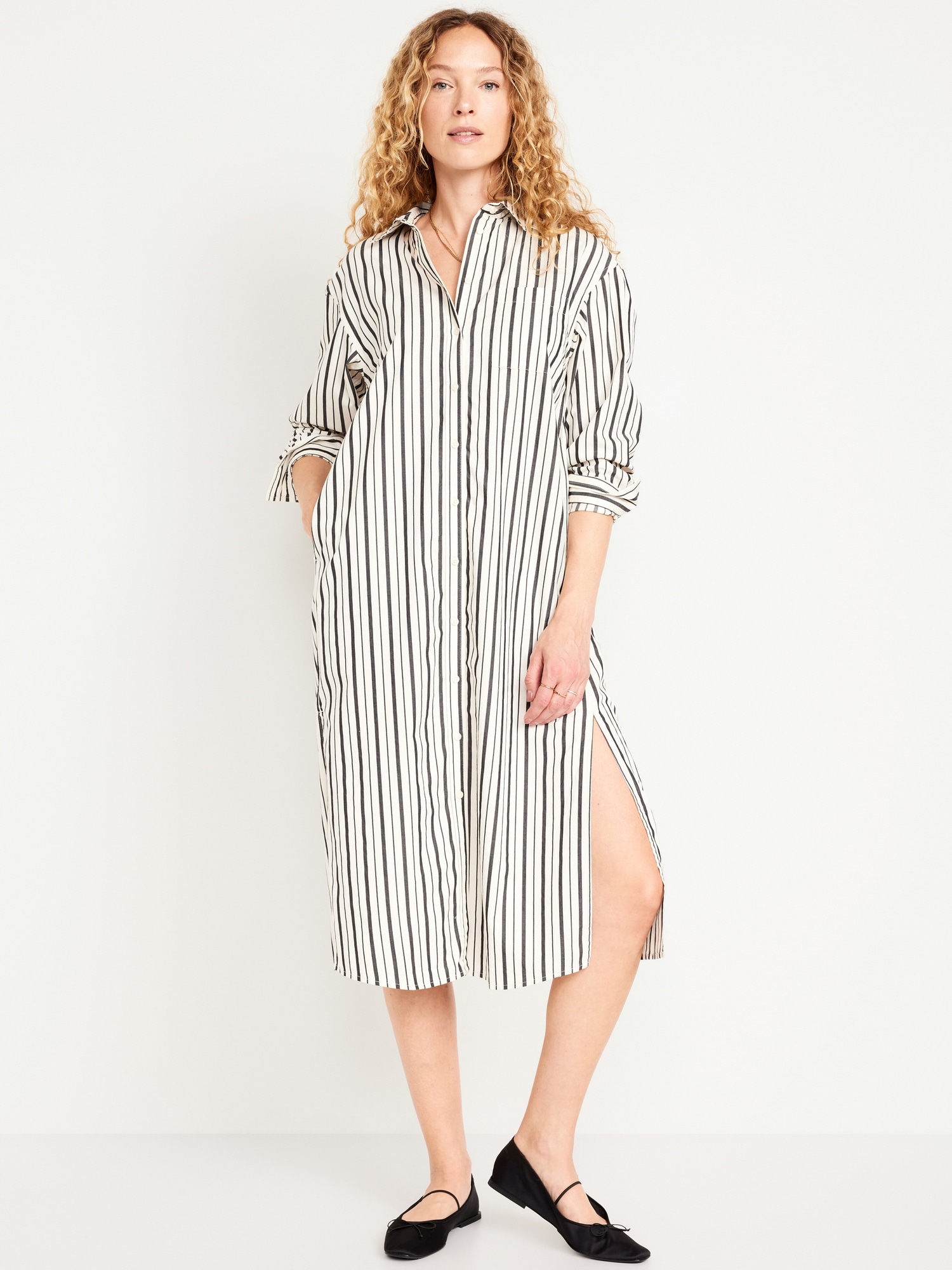 Loose Midi Shirt Dress