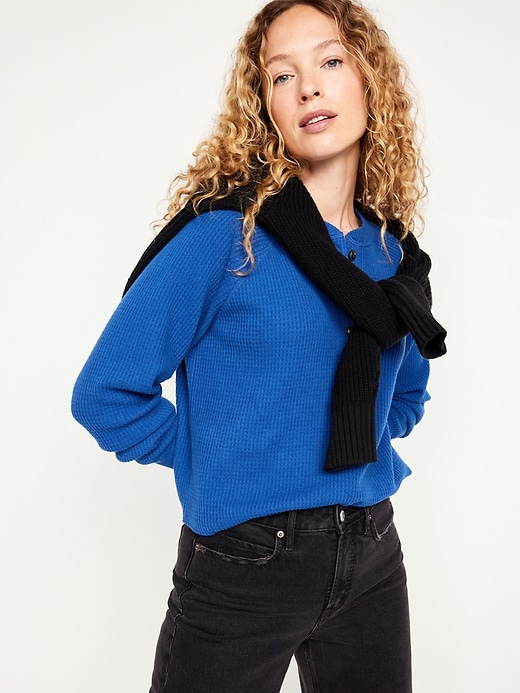 Image number 3 showing, Cozy Thermal-Knit Henley