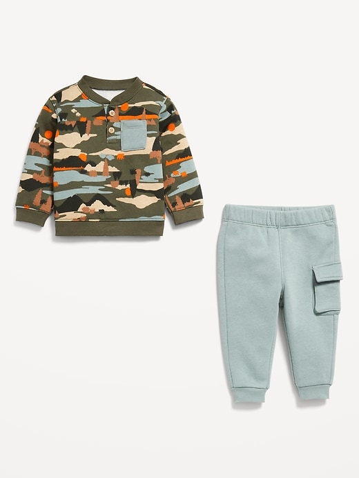 View large product image 2 of 2. Henley Sweatshirt and Cargo Sweatpants Set for Baby