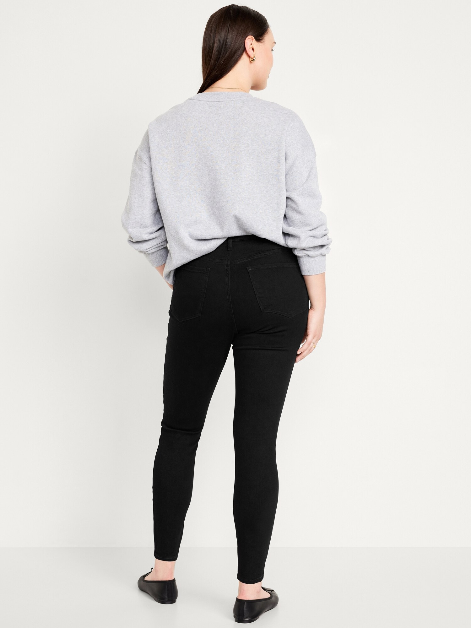 Женские джинсы Old Navy High-Waisted Rockstar Super-Skinny, цвет: Чёрный варёный — фото 5