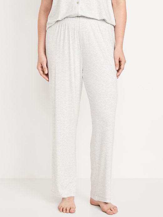 Image number 5 showing, Mid-Rise Knit Jersey Pajama Pant