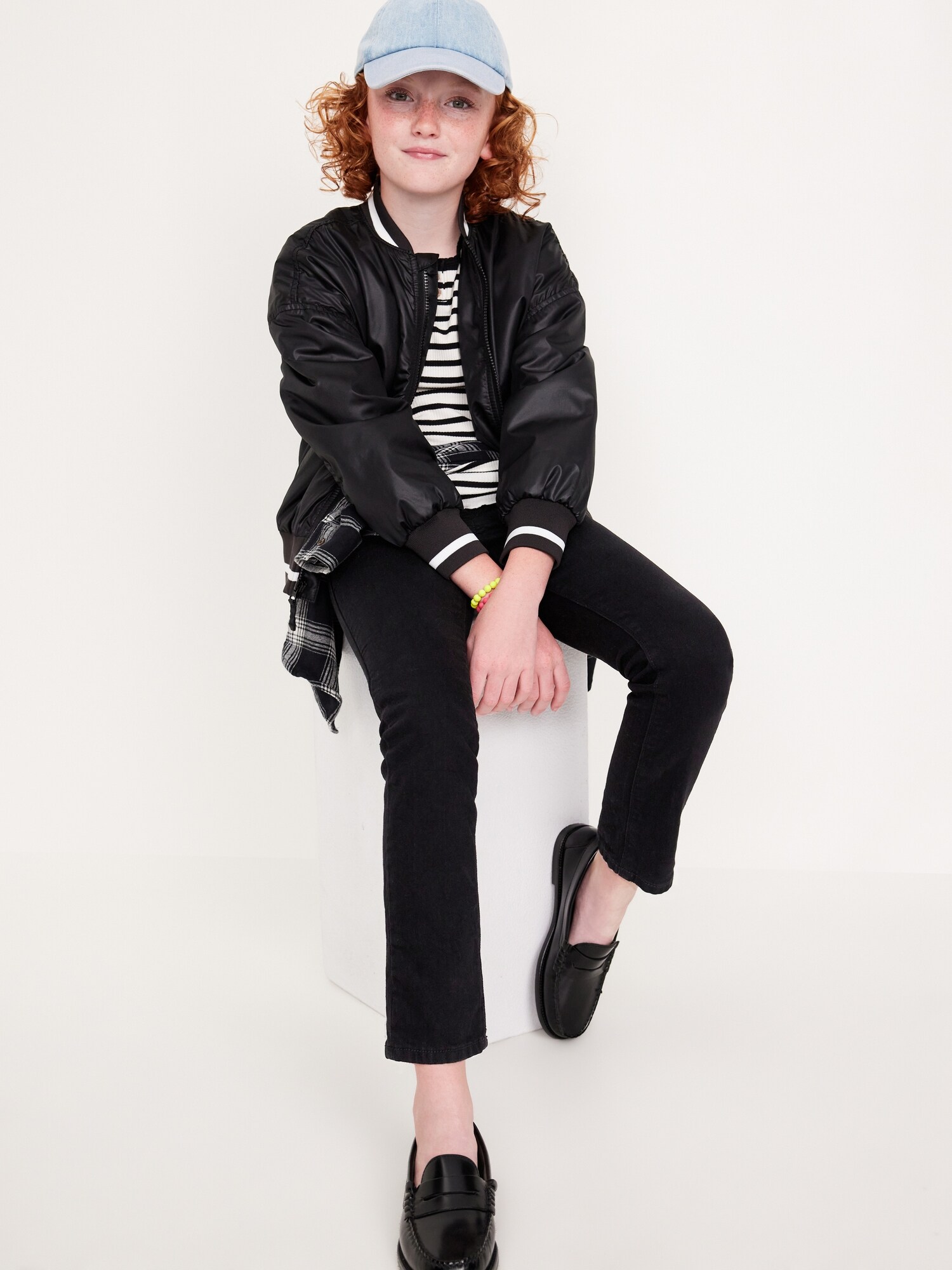 Джинсы Old Navy Wow Skinny Pull-On Jeans для девочек, цвет: Чёрный варёный — фото 3