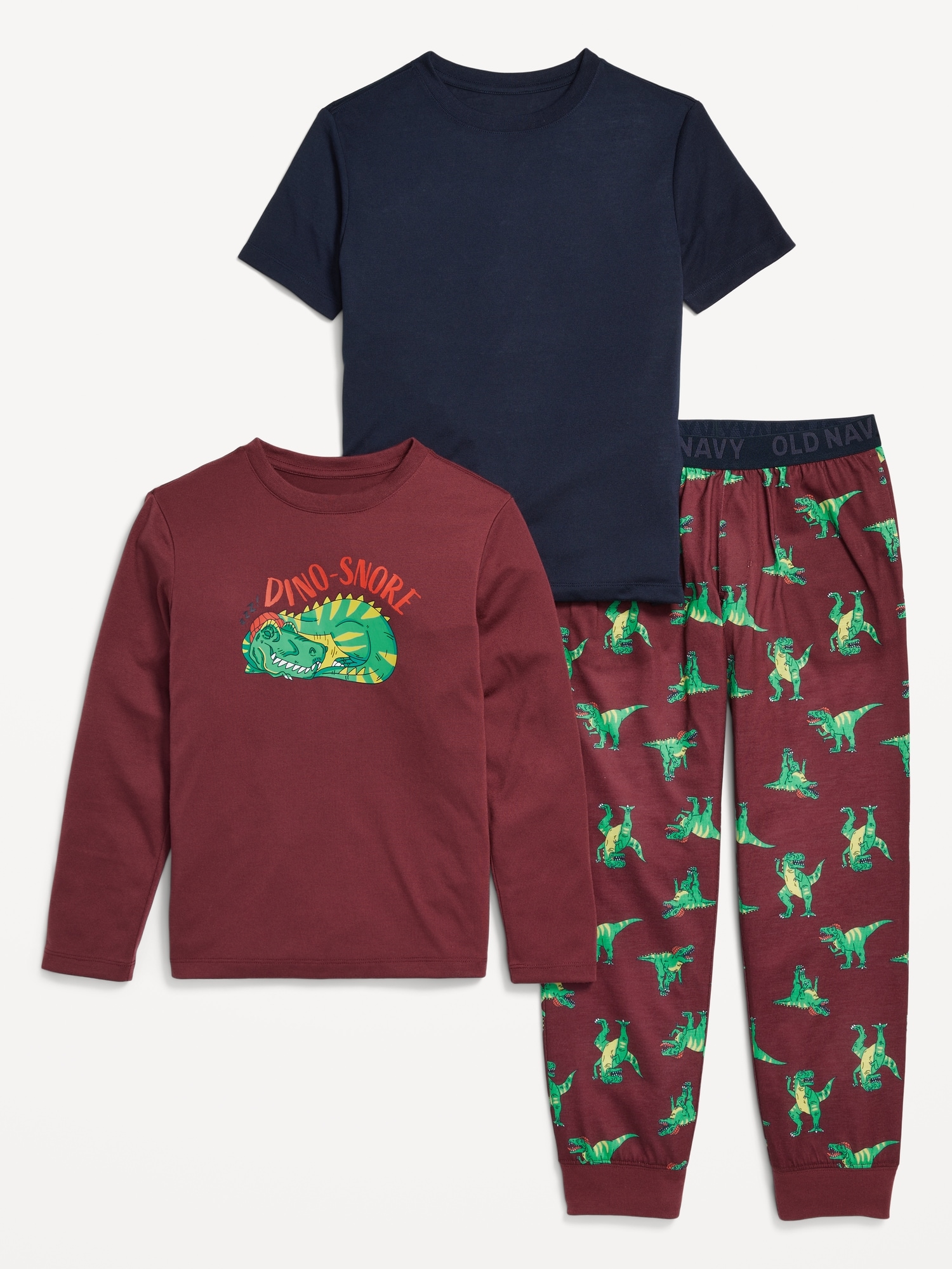 3-Piece Jersey-Knit Pajama Set for Boys