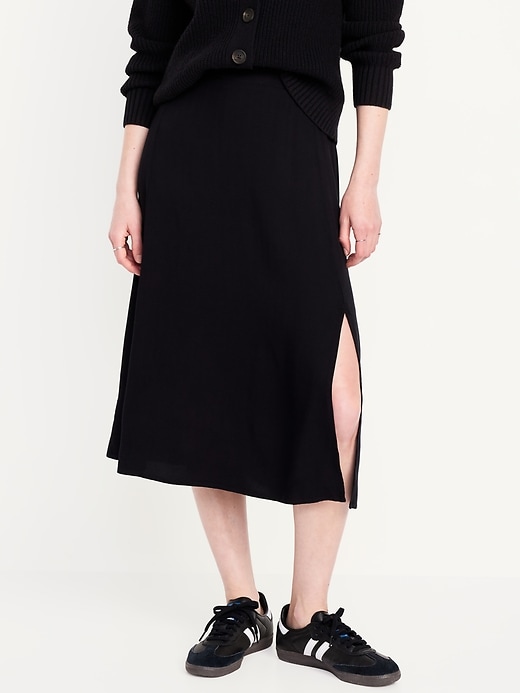 Image number 1 showing, Smocked-Waist Midi Skirt