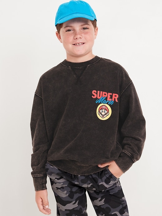 View large product image 1 of 4. Super Mario™ Over-Sized Gender-Neutral Sweatshirt for Kids