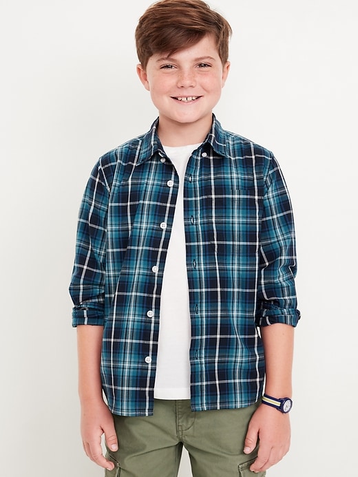 View large product image 1 of 3. Long-Sleeve Poplin Shirt for Boys