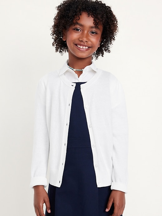 View large product image 1 of 4. School Uniform Button-Up Cardigan for Girls