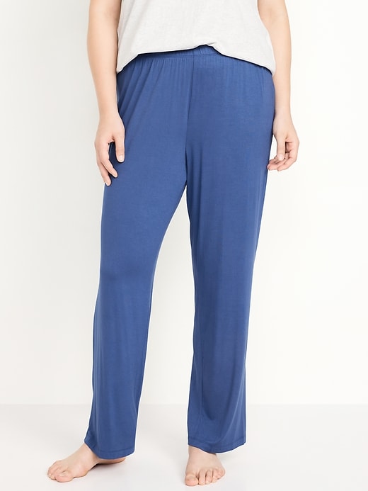 Image number 5 showing, Mid-Rise Knit Jersey Pajama Pant