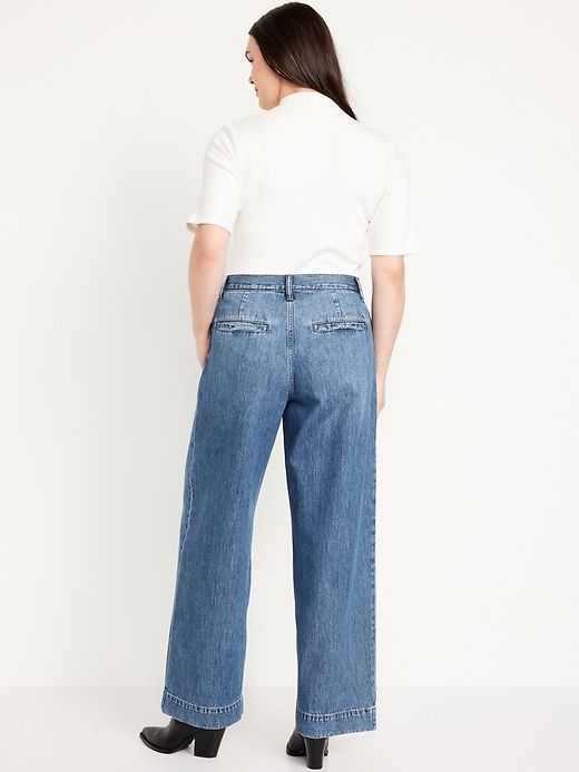 Image number 3 showing, Extra High-Waisted Sky-Hi Wide-Leg Trouser Jeans