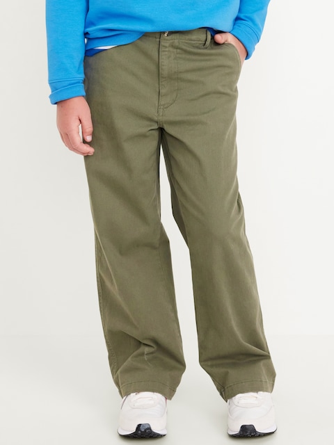 Baggy Chino Pants for Boys - Alpine Green