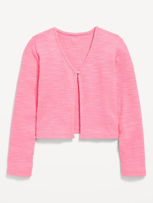 View large product image 2 of 3. Buttoned Open Front Cardigan for Girls