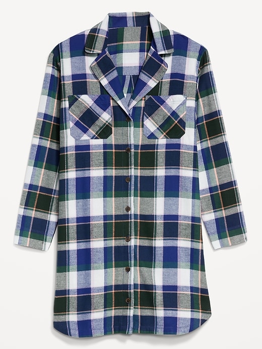 Image number 4 showing, Flannel Pajama Shirt Dress