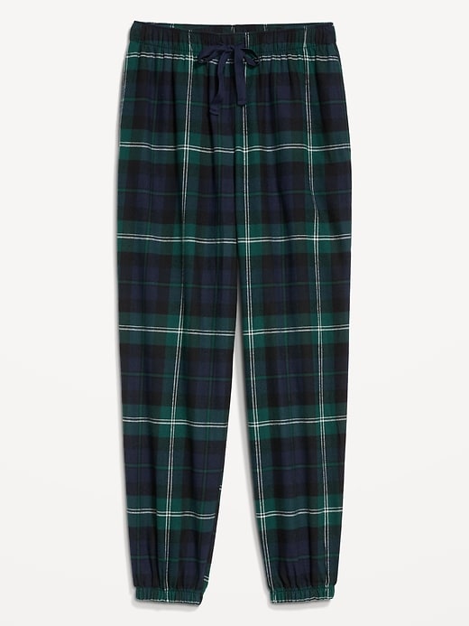 Image number 4 showing, High-Waisted Flannel Pajama Joggers for Women