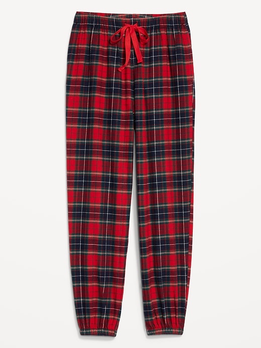 Image number 4 showing, High-Waisted Flannel Pajama Joggers for Women