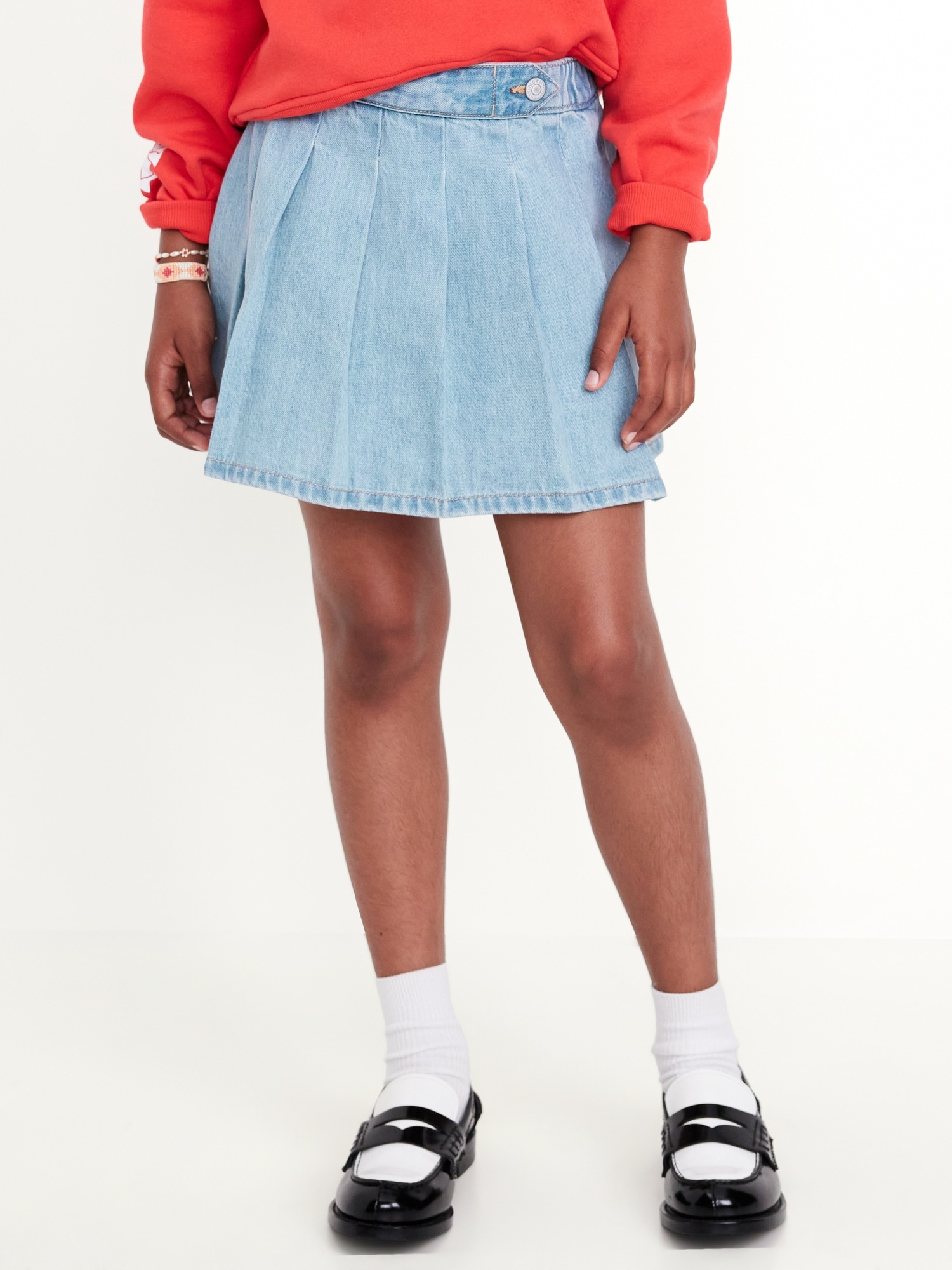 Pleated Jean Skirt for Girls