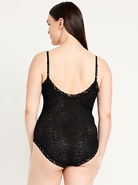 View large product image 6 of 8. V-Neck Lace Bodysuit