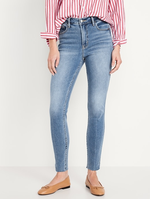 Image number 2 showing, Extra High-Waisted Rockstar 360° Stretch Super-Skinny Cut-Off Ankle Jeans